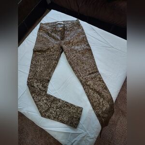 7 For All Mankind Gold Skinny Jeans